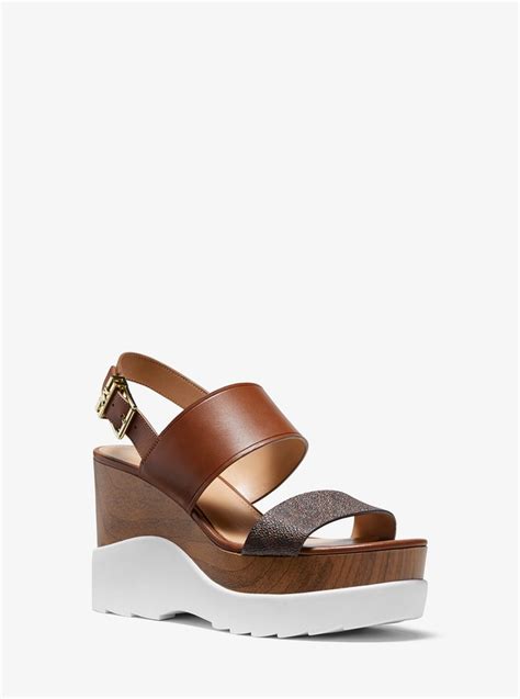 michael michael kors rhett leather wedge sandal